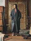 AVIVA JIFEI XUE 24 Autumn and Winter Wool Linen Denim Long Kimono Jacket AJX-FW24-LKJ-WLD-NZ Denim